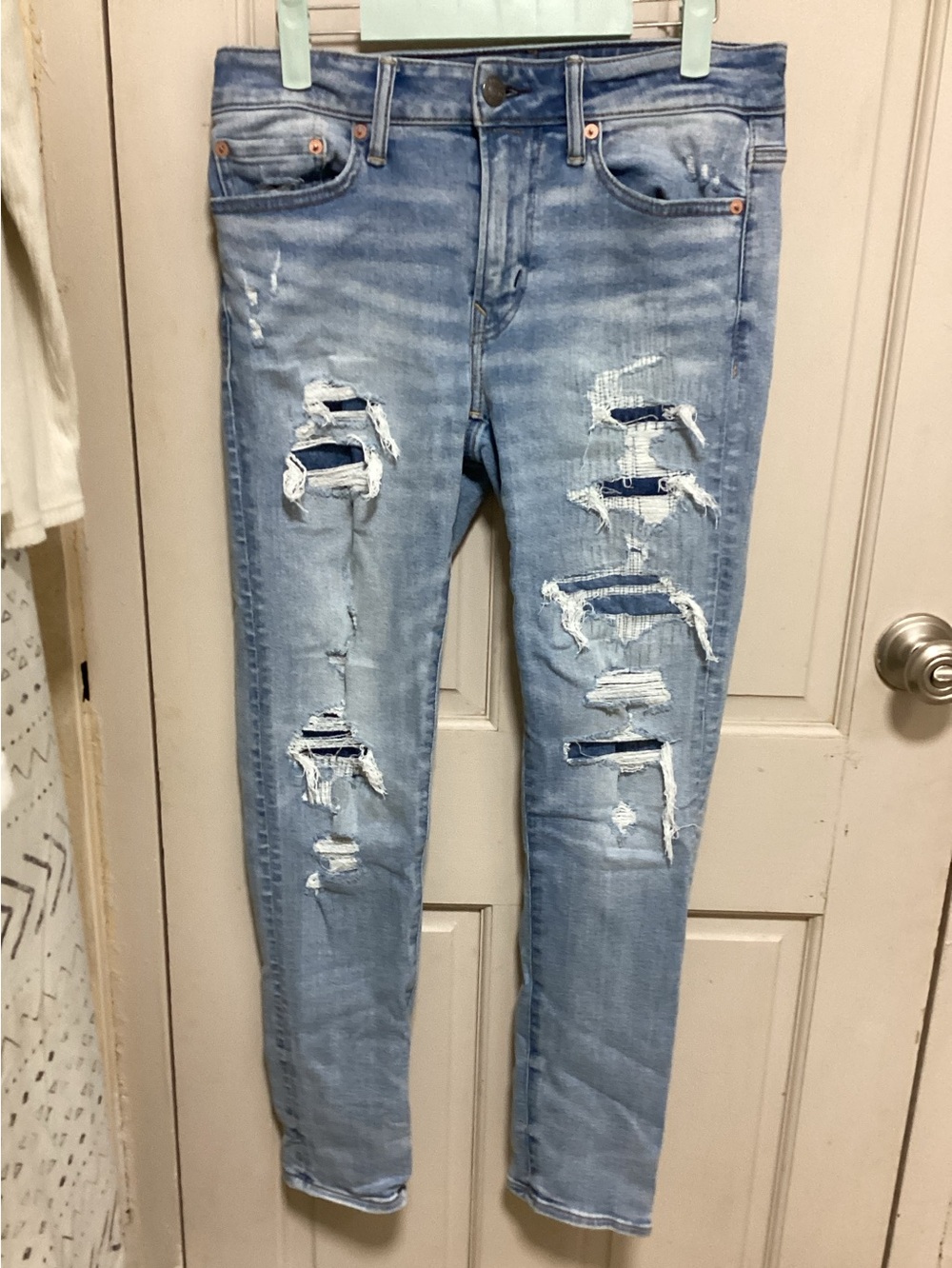 American Eagle Airflex+ Athletic Skinny Distressed Jeans